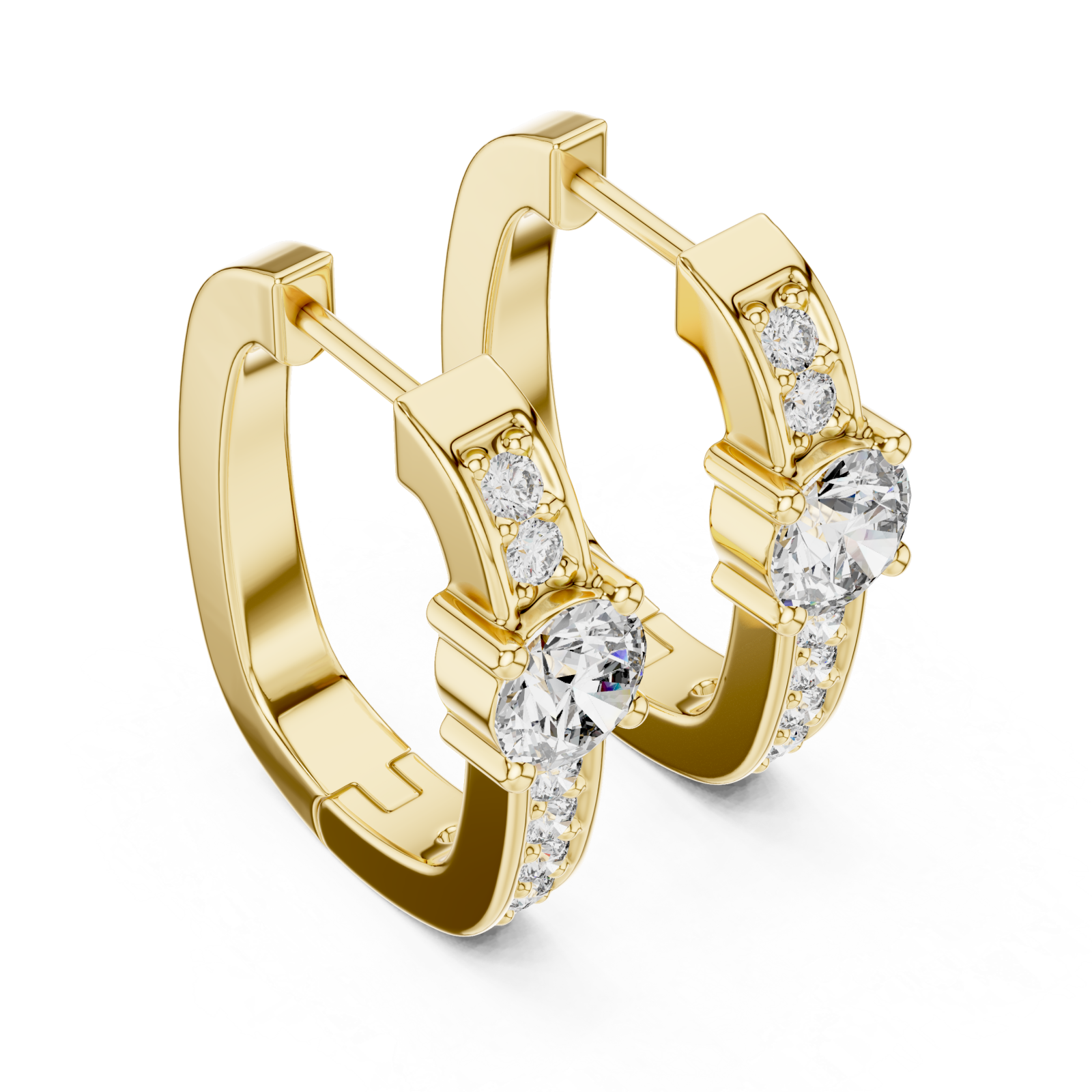 Gold Blossom Harmony Elegant Hoop Earrings Right View