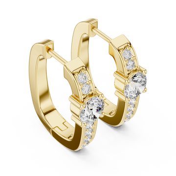 Gold Blossom Harmony Elegant Hoop Earrings Right View