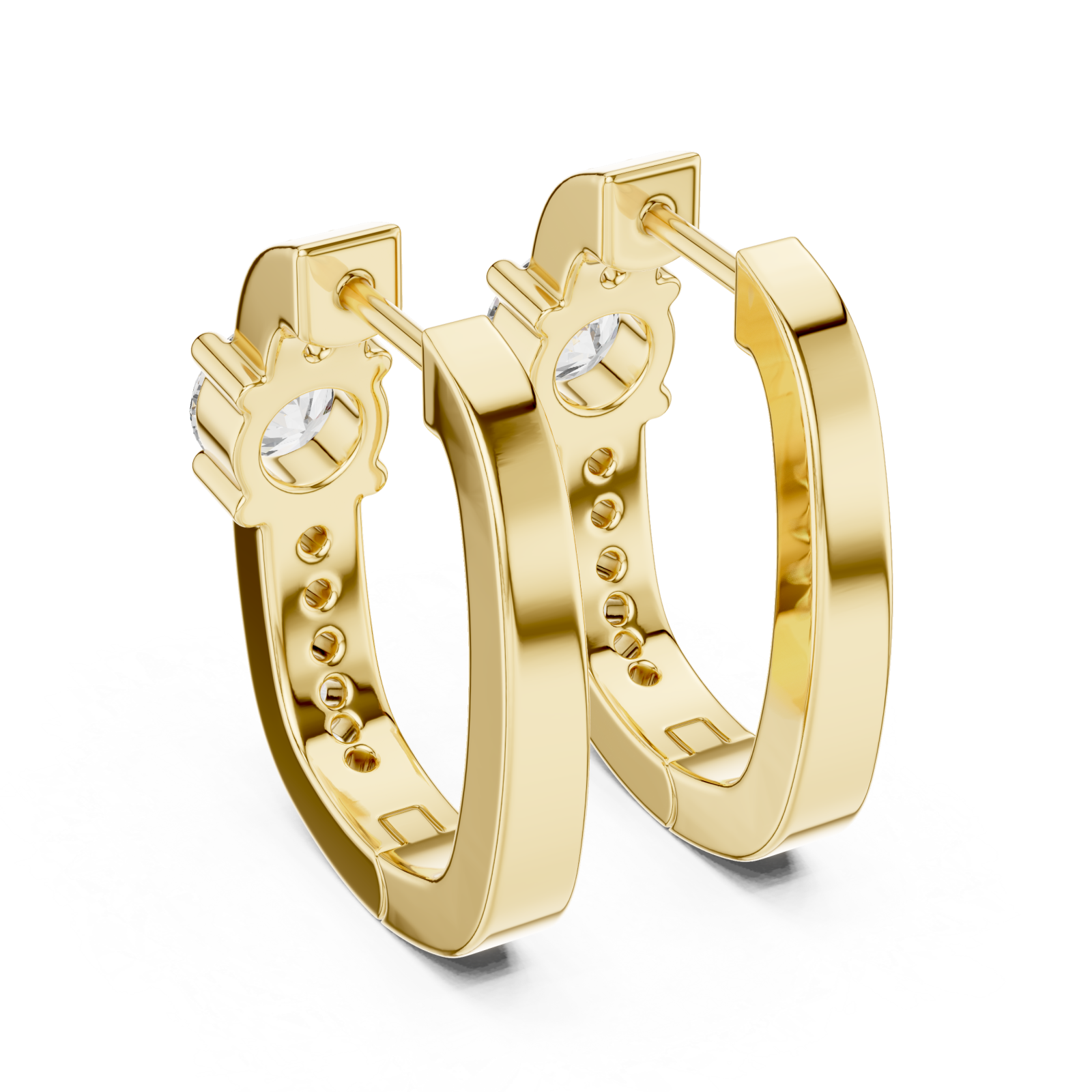  Gold Blossom Harmony Elegant Hoop Earrings Side View