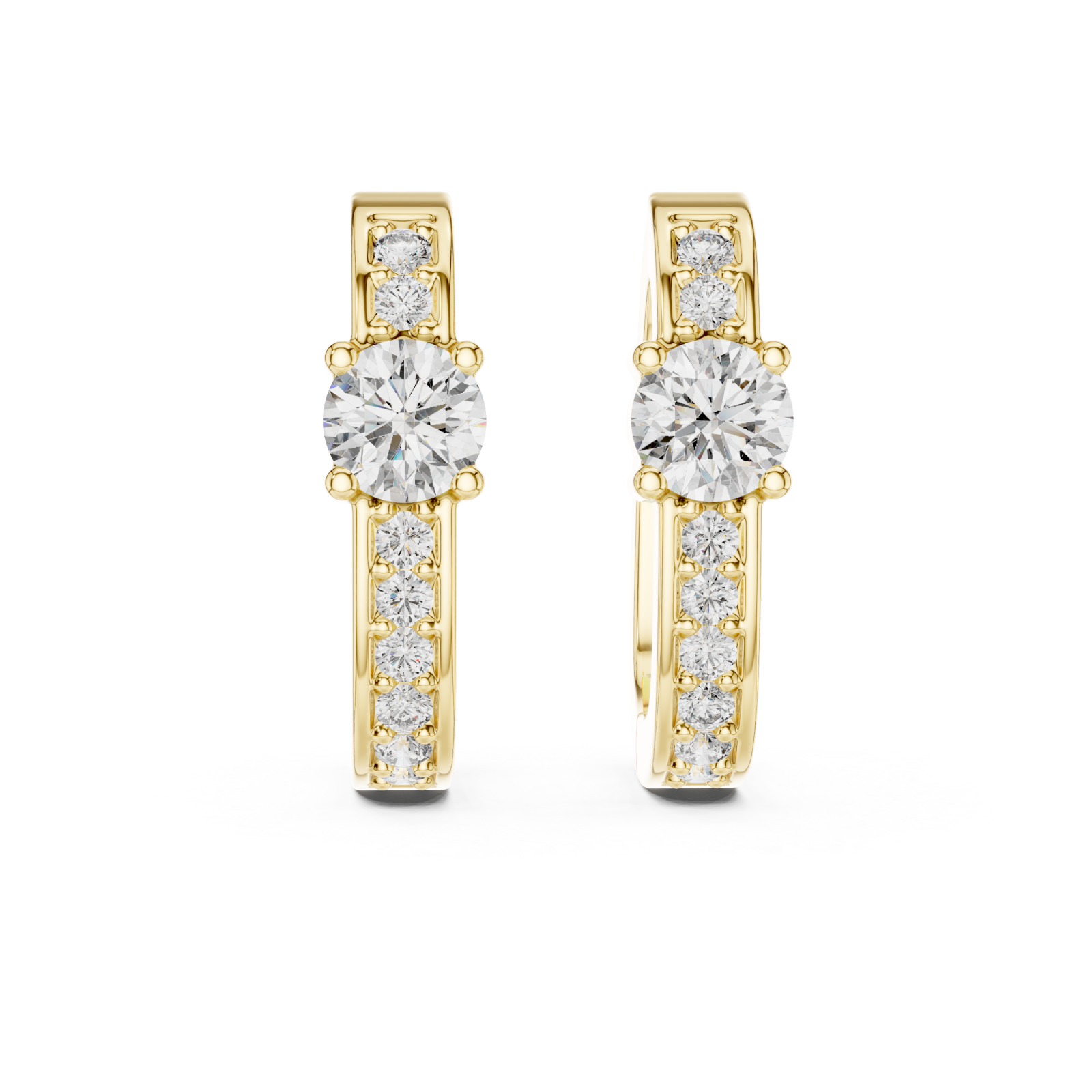  Gold Blossom Harmony Elegant Hoop Earrings Front View