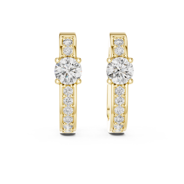  Gold Blossom Harmony Elegant Hoop Earrings Front View