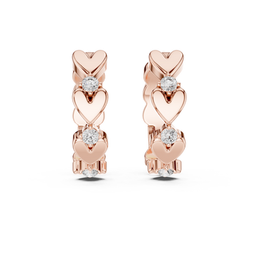  Rose Gold Serenade of Hearts Modern Earrings Front View