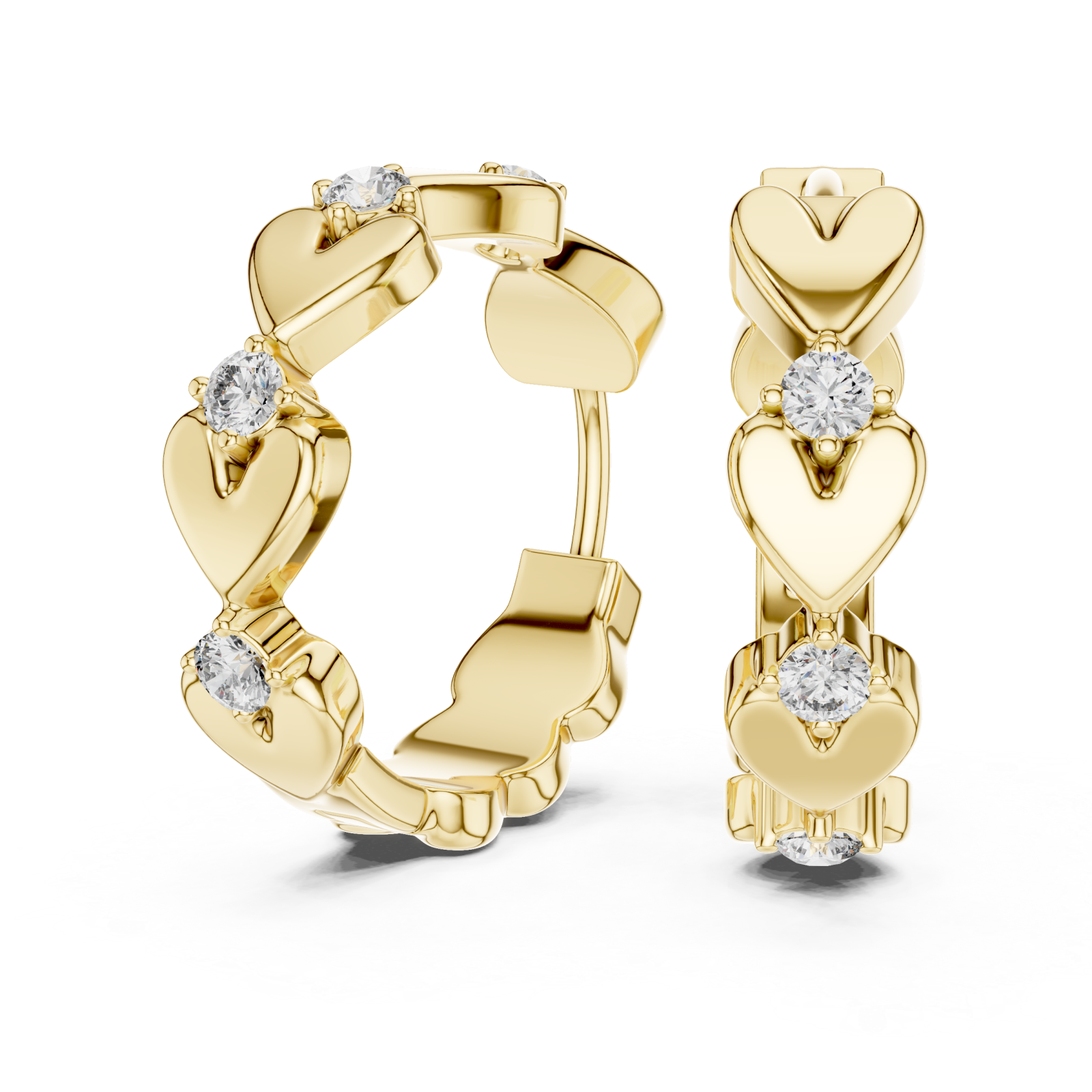  Gold Serenade of Hearts Modern Earrings Left View