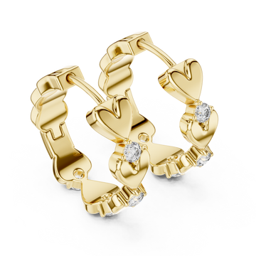 Gold Serenade of Hearts Modern Earrings Right View