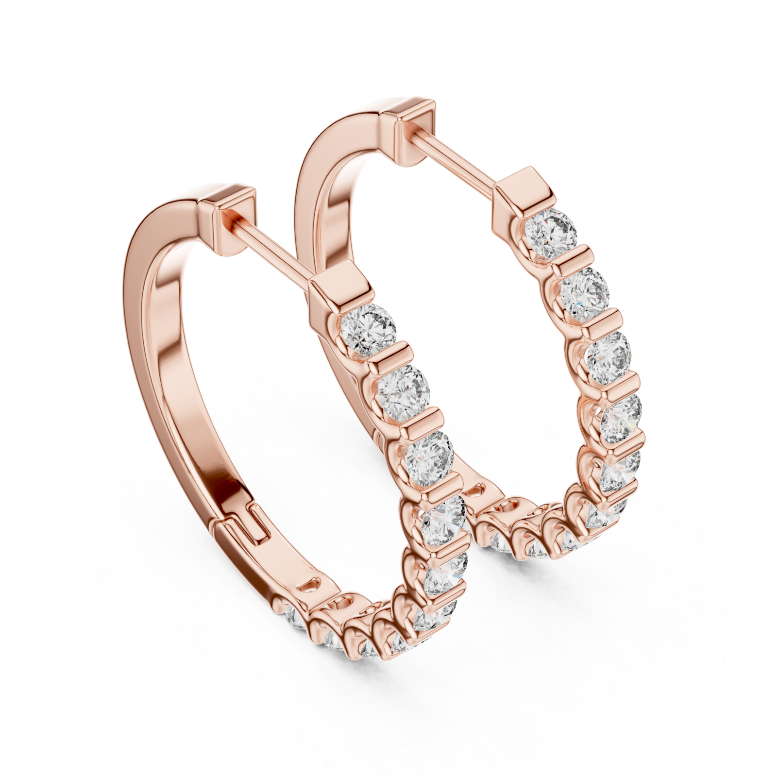  Rose Gold Midnight Glow Ribbon Loop Earrings Right View