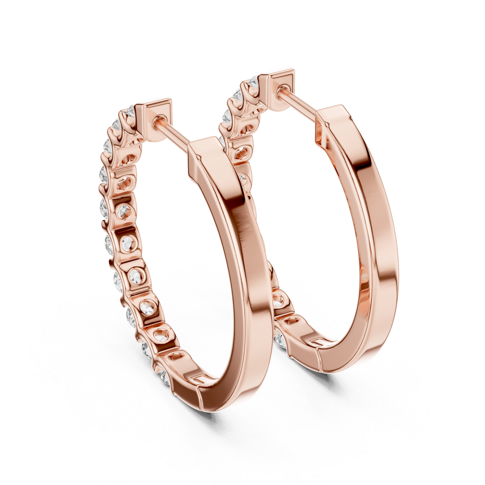  Rose Gold Midnight Glow Ribbon Loop Earrings Side View