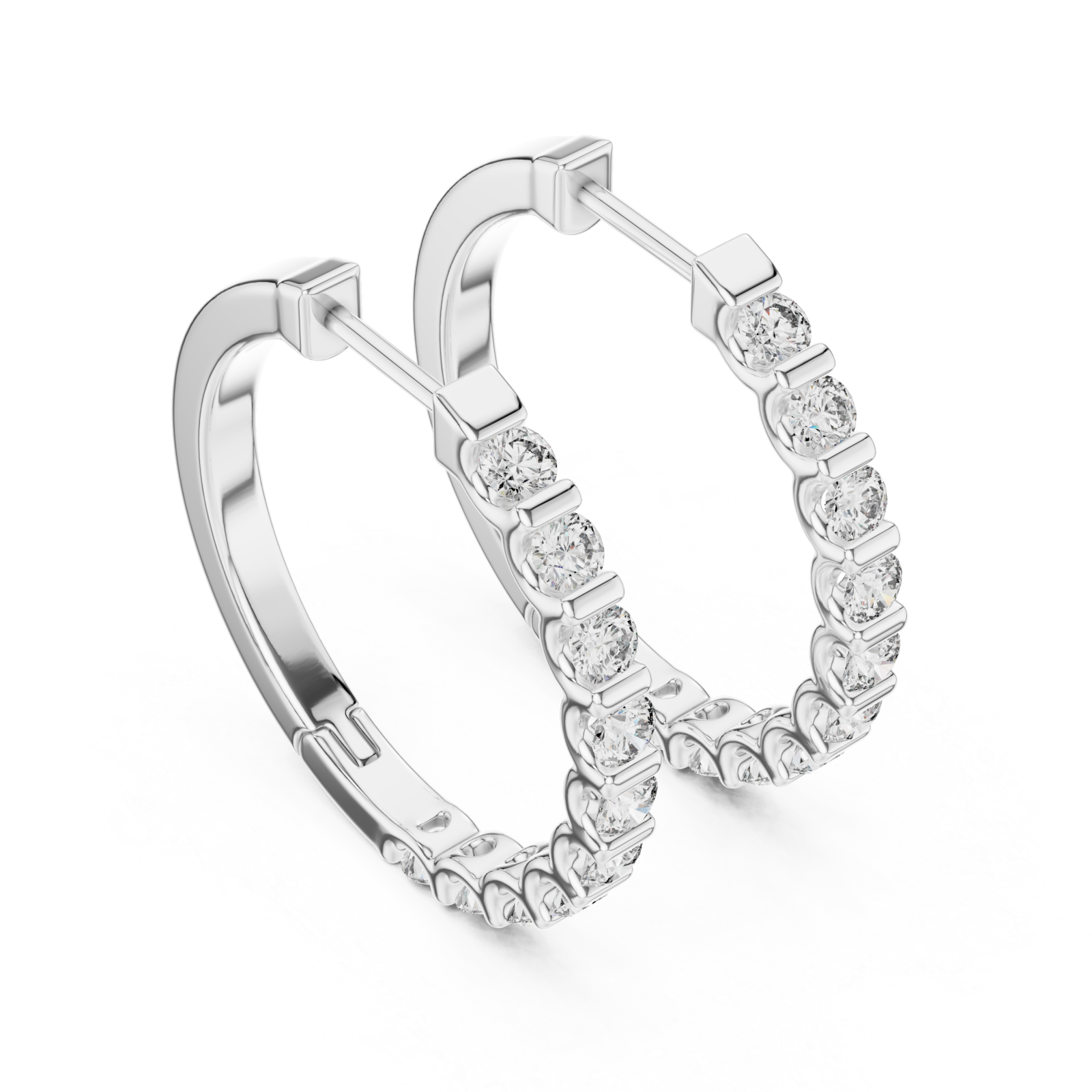  White Gold Midnight Glow Ribbon Loop Earrings Right View