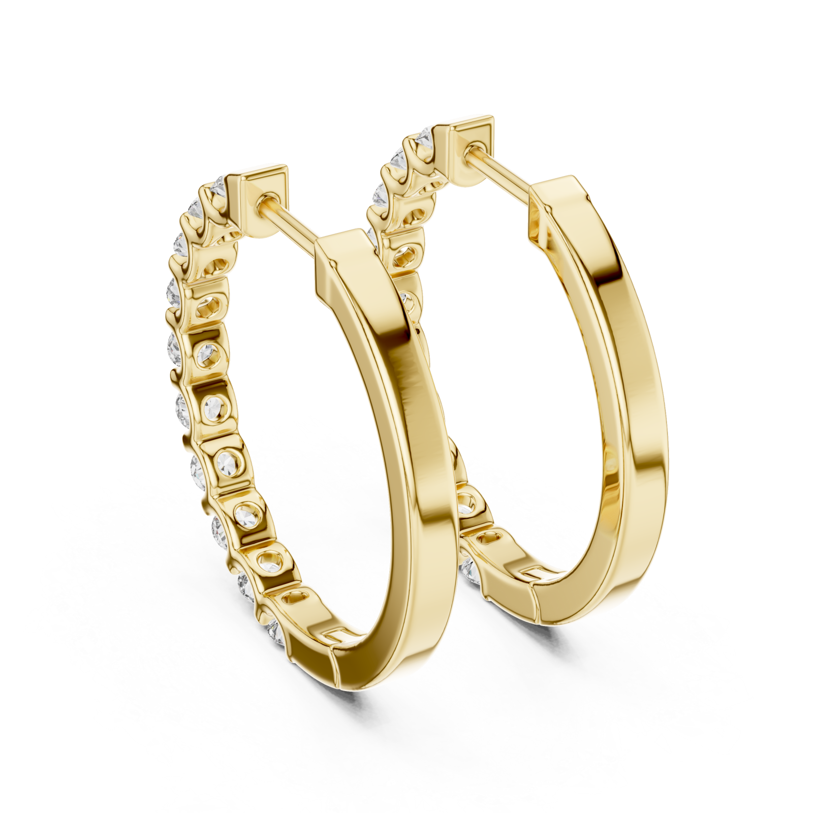  Gold Midnight Glow Ribbon Loop Earrings Side View