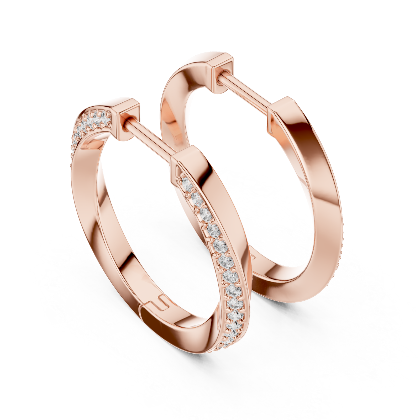  Rose Gold Radiant Harmony Hoop Earrings Right View