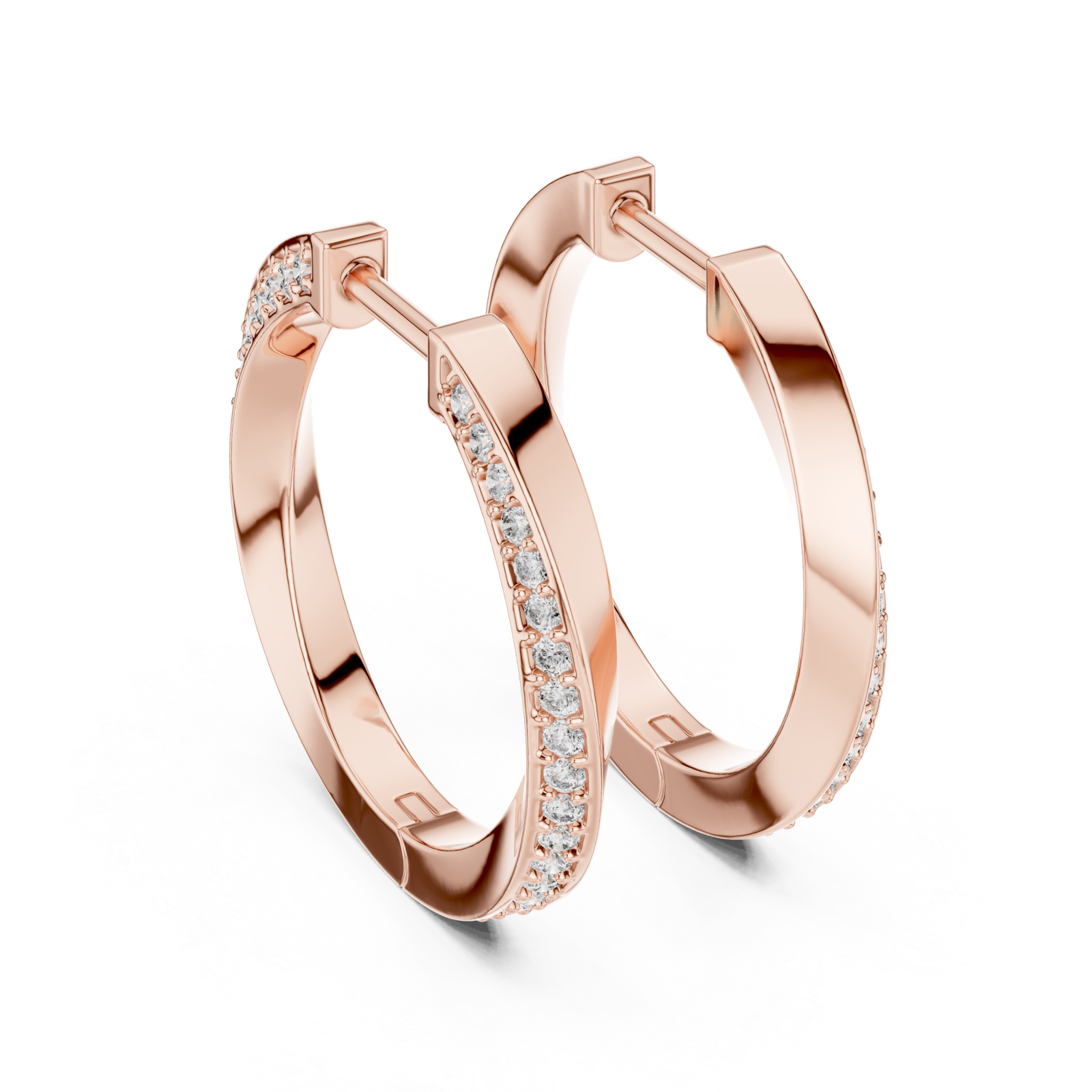  Rose Gold Radiant Harmony Hoop Earrings Side View