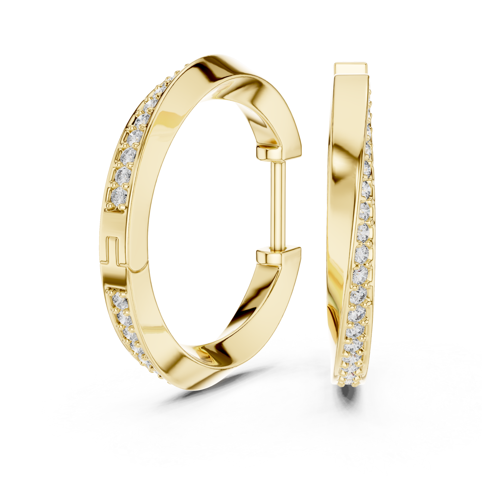  Gold Radiant Harmony Hoop Earrings Left View