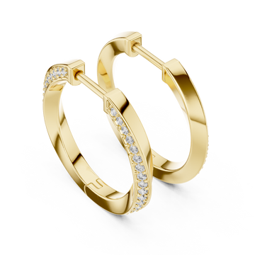 Gold Radiant Harmony Hoop Earrings Right View