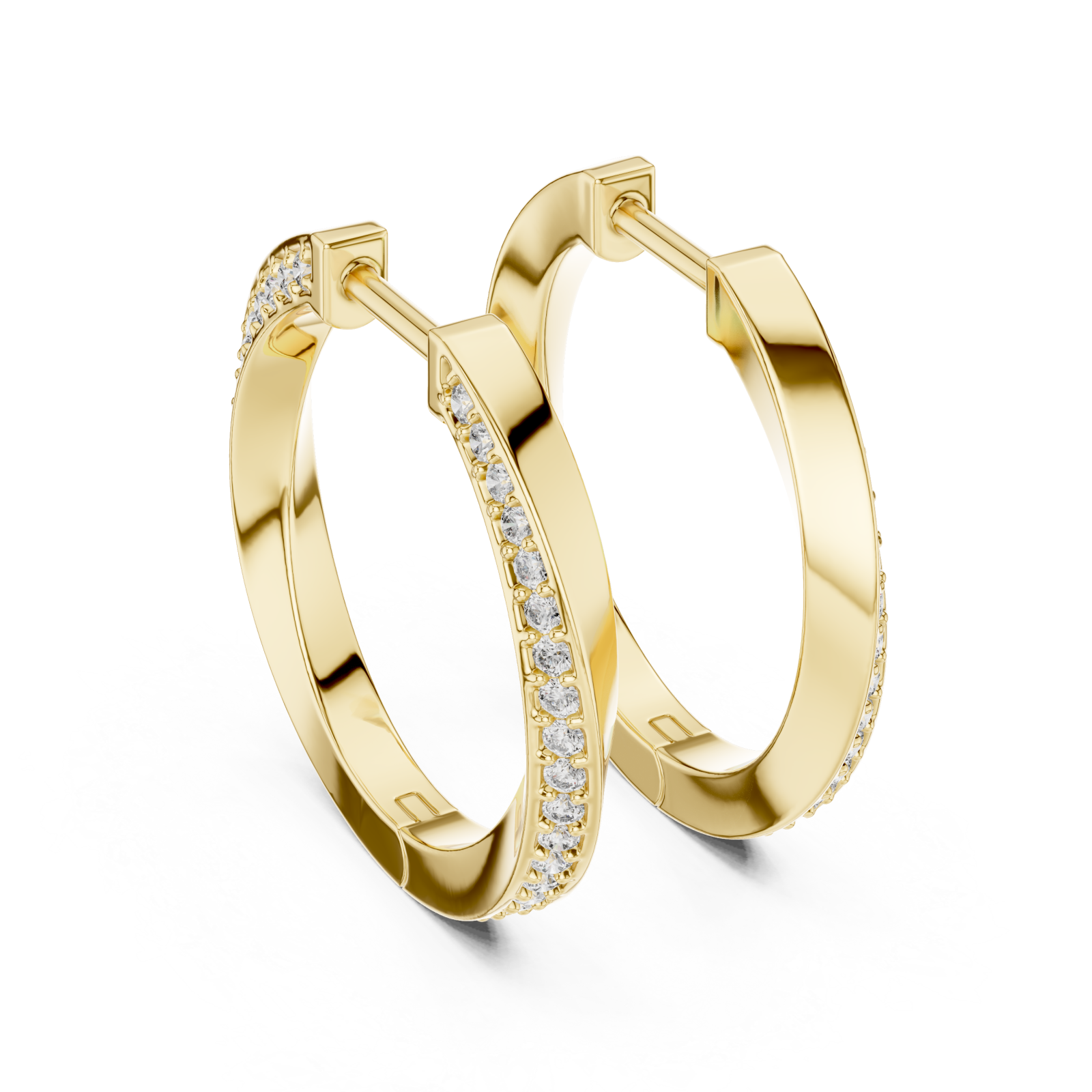 Gold Radiant Harmony Hoop Earrings Side View