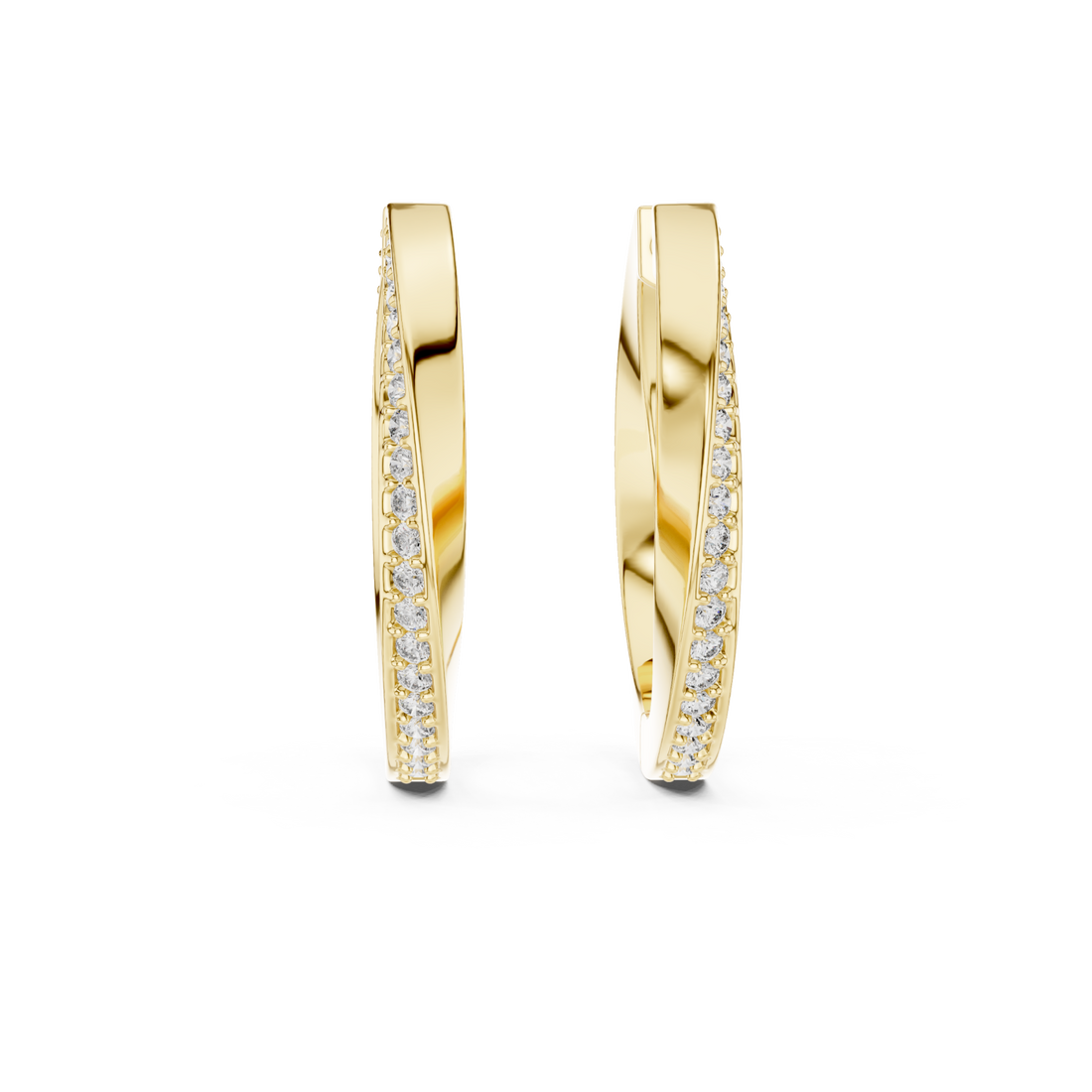 Gold Radiant Harmony Hoop Earrings Right View