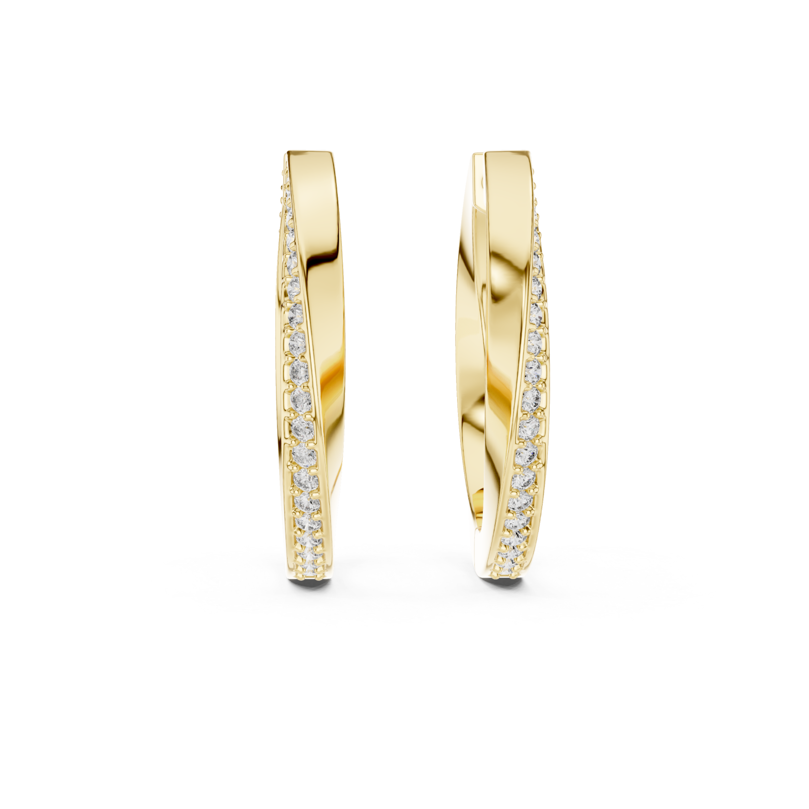  Gold Radiant Harmony Hoop Earrings Front View