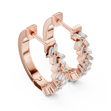  Rose Gold Timeless Crest Structured Hoop Earrings Right View