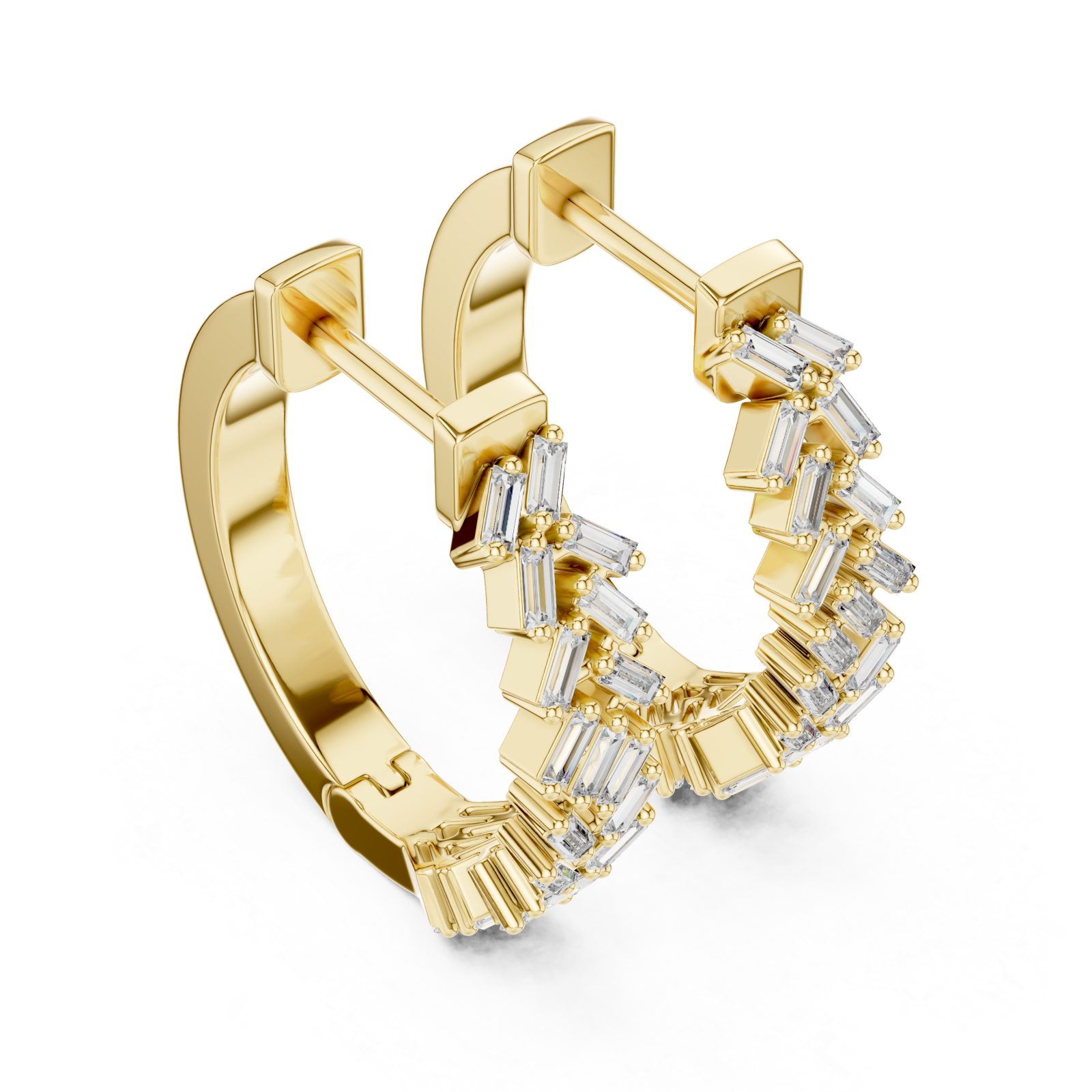 Gold Timeless Crest Structured Hoop Earrings Right View