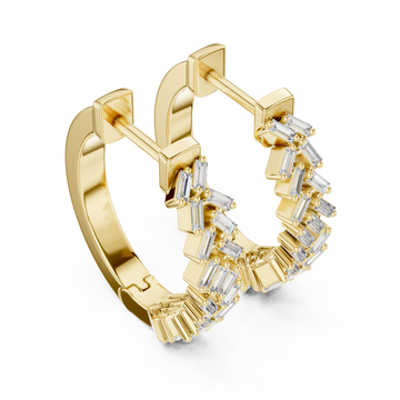 Gold Timeless Crest Structured Hoop Earrings Right View