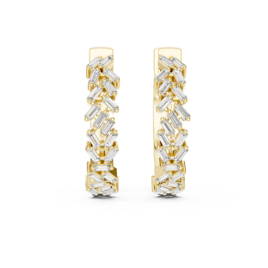 Gold Timeless Crest Structured Hoop Earrings Right View