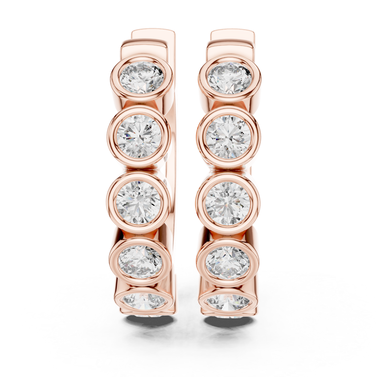  Rose Gold Enchanted Halo Row Earrings Left View