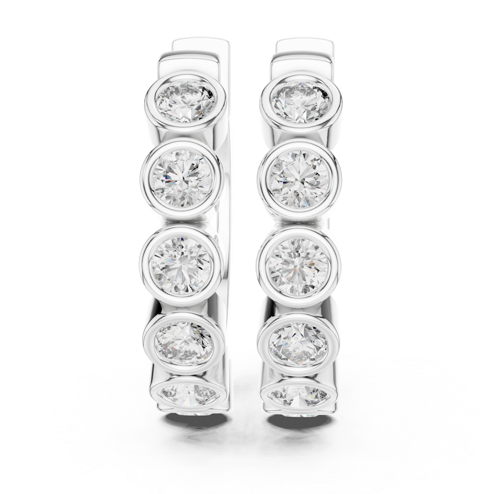 White Gold Enchanted Halo Row Earrings Left View