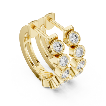 Gold Enchanted Halo Row Earrings Right View