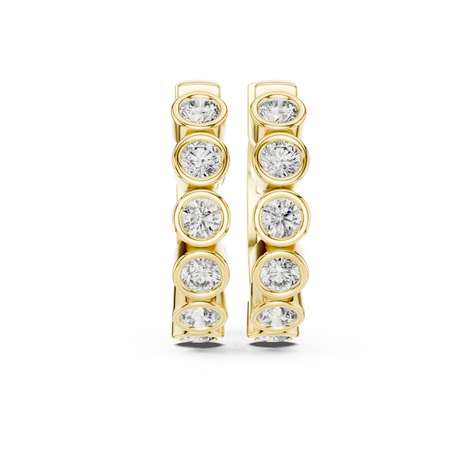  Gold Enchanted Halo Row Earrings Front View
