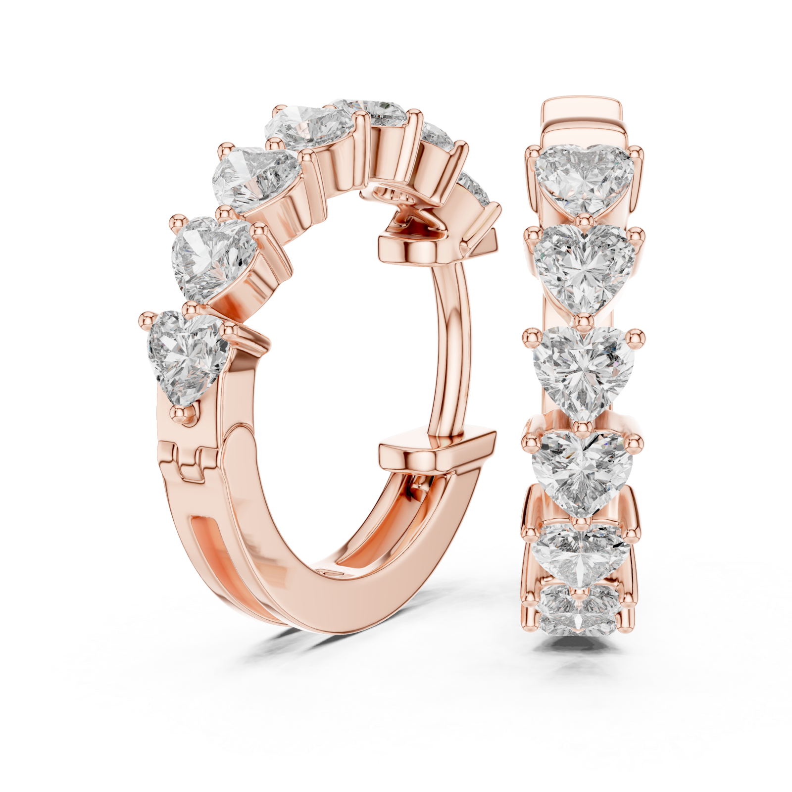 Rose Gold Celestial Harmony Petite Hoop Earrings Left View
