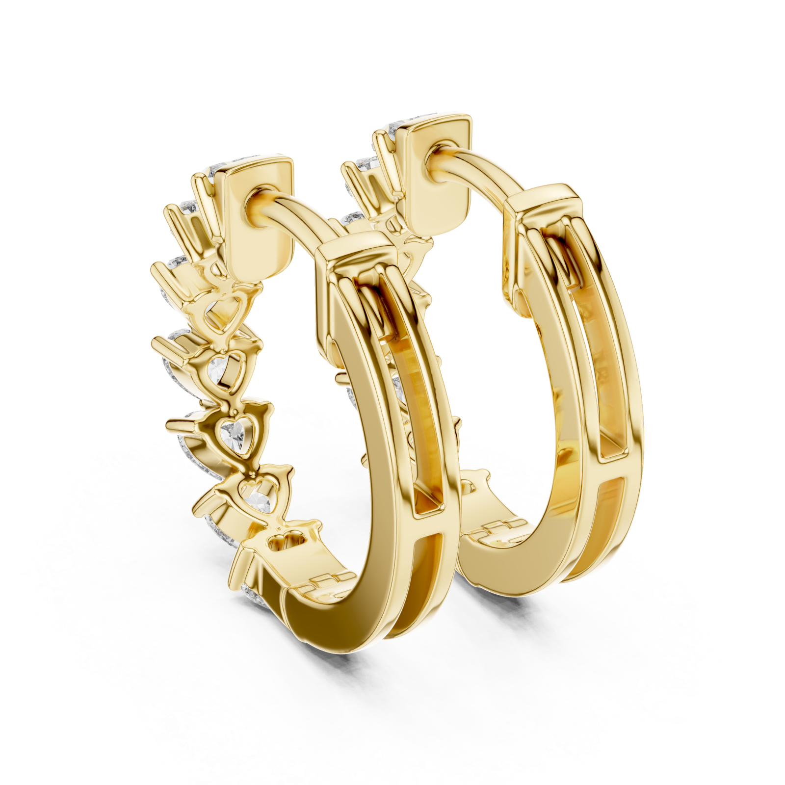  Gold Celestial Harmony Petite Hoop Earrings Side View
