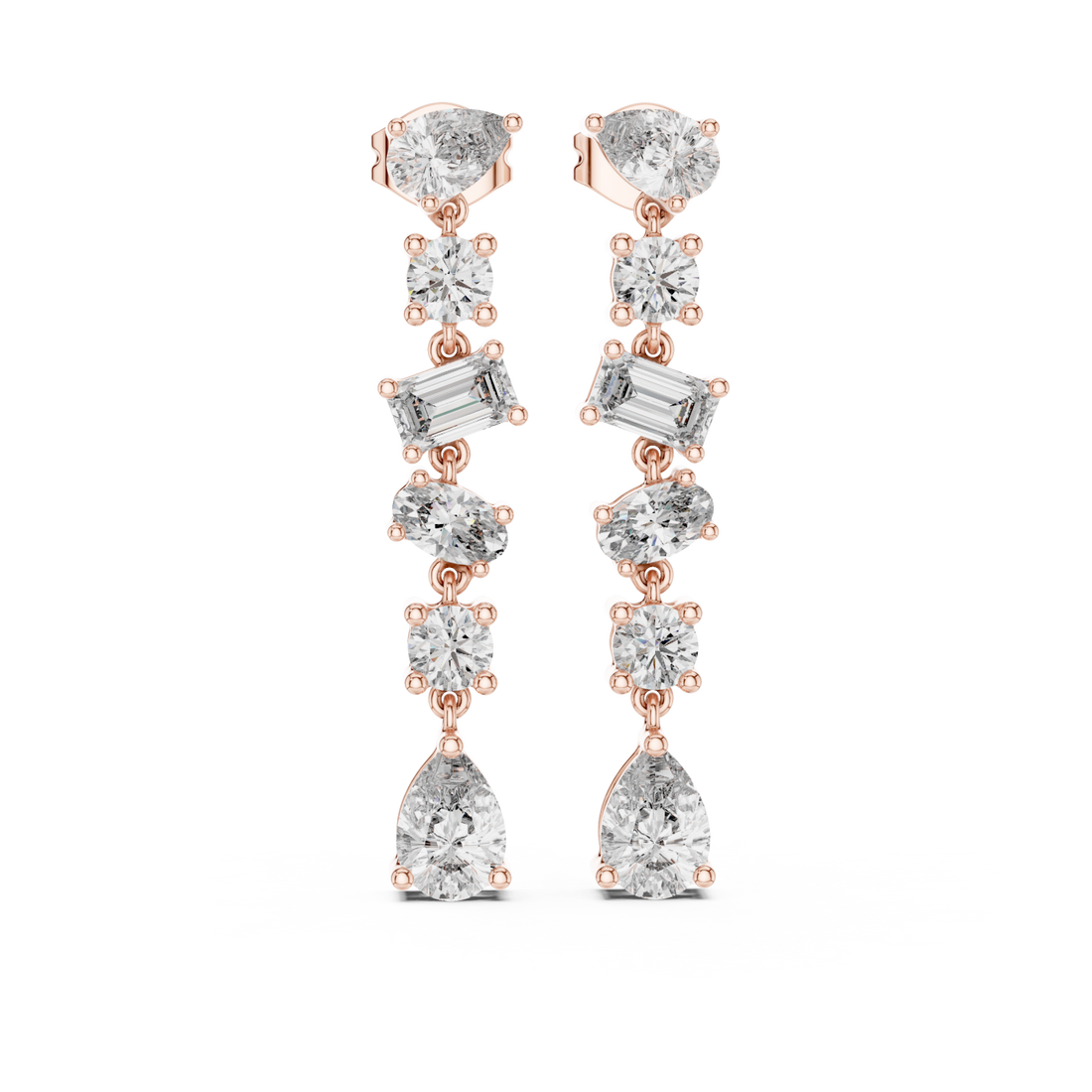  Rose Gold Pure Harmony Sparkle Elegance Dangle Earrings Right View