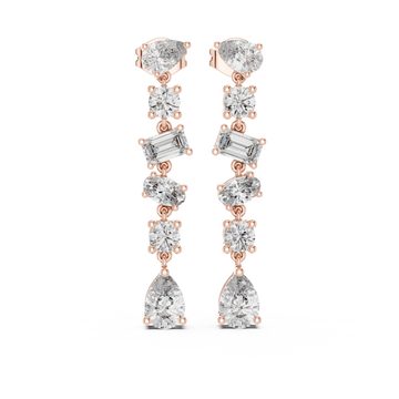  Rose Gold Pure Harmony Sparkle Elegance Dangle Earrings Front View
