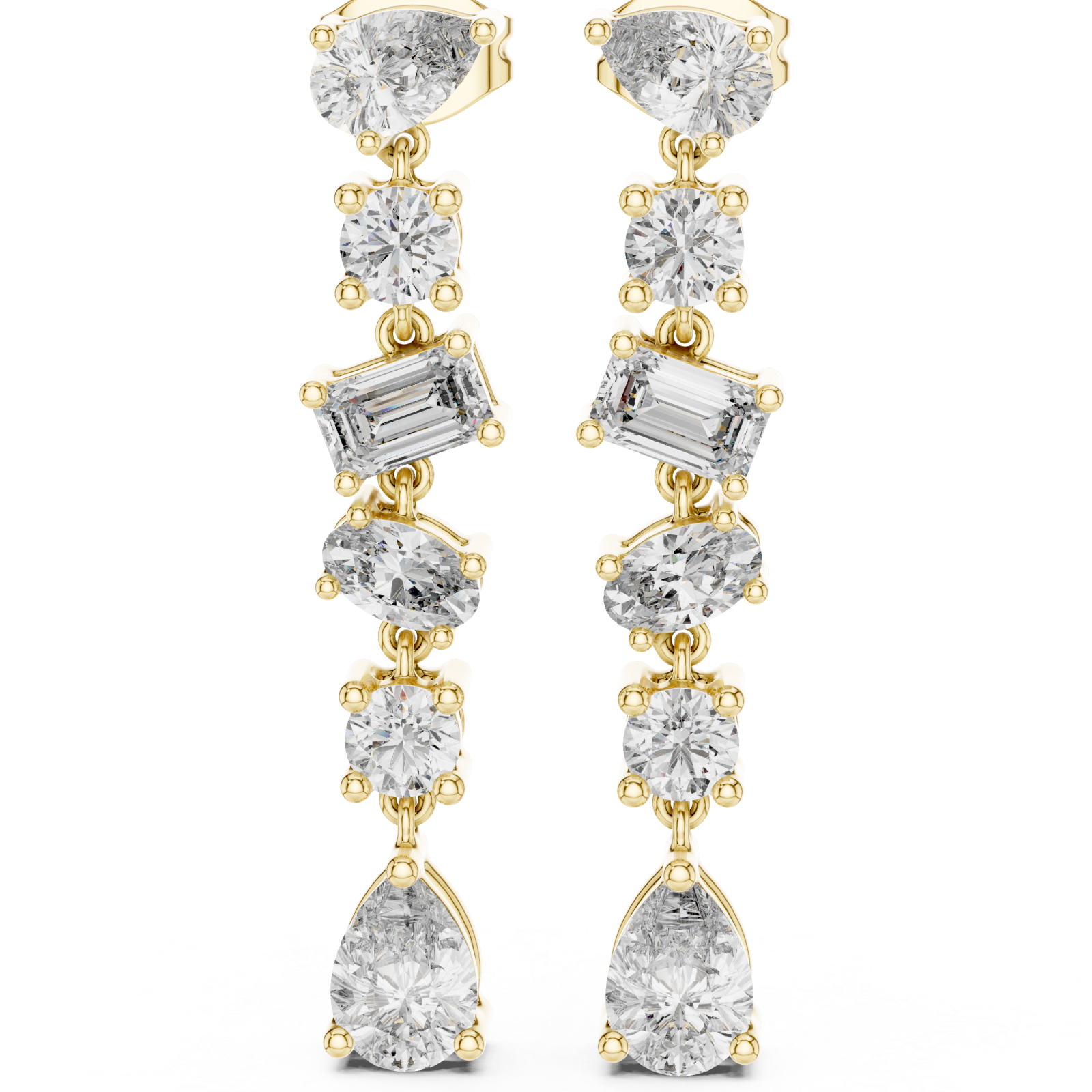  Gold Pure Harmony Sparkle Elegance Dangle Earrings Left View