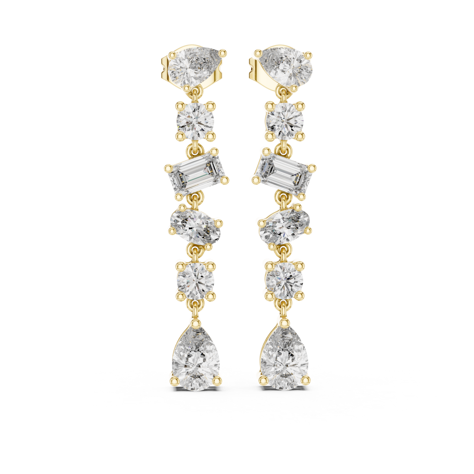  Gold Pure Harmony Sparkle Elegance Dangle Earrings Front View