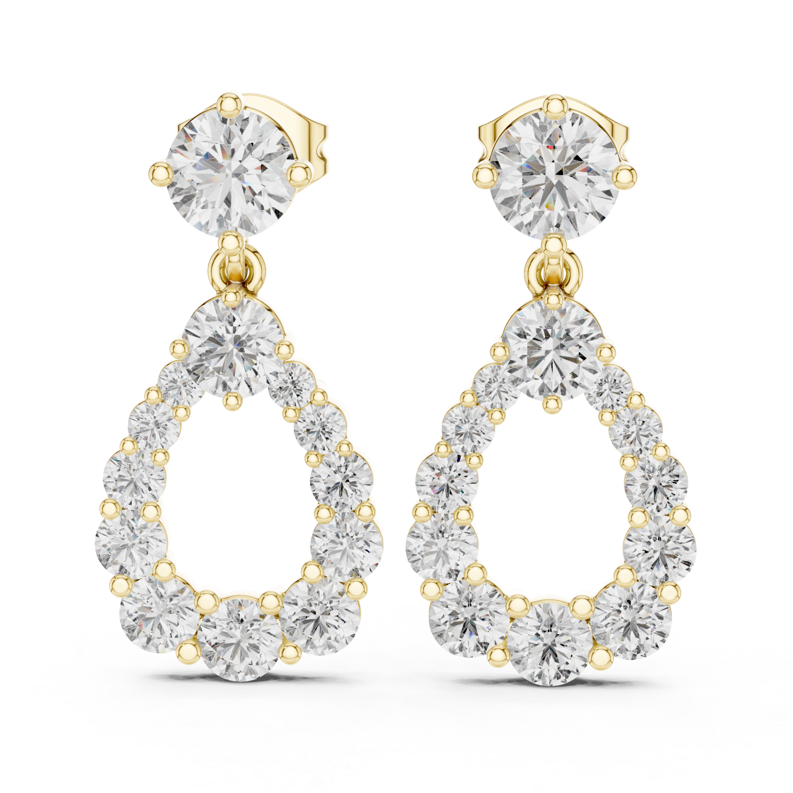  Gold Celestial Orbit Hanging Earrings Left View