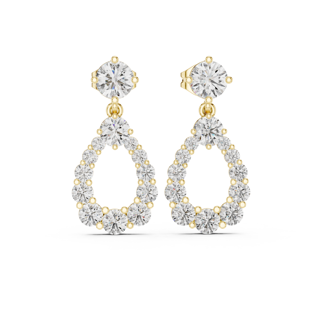 Gold Celestial Orbit Hanging Earrings Right View
