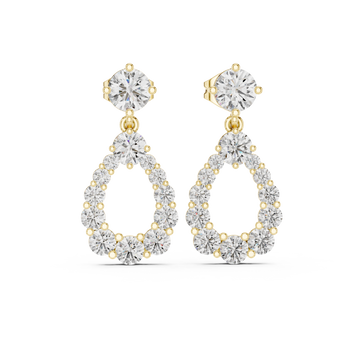  Gold Celestial Orbit Hanging Earrings Front View