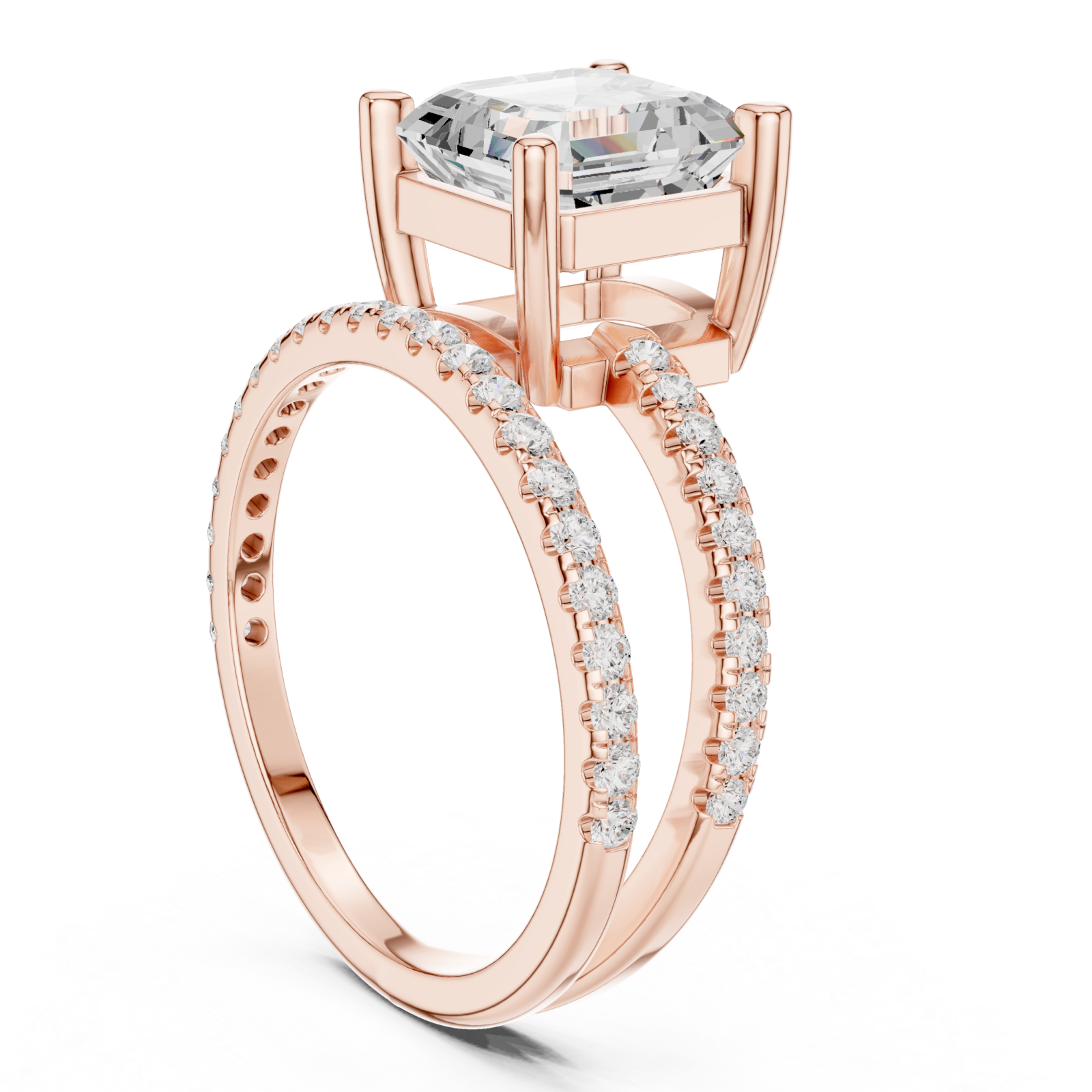  Rose Gold Celestial Allure Eternity Band Ring Left View