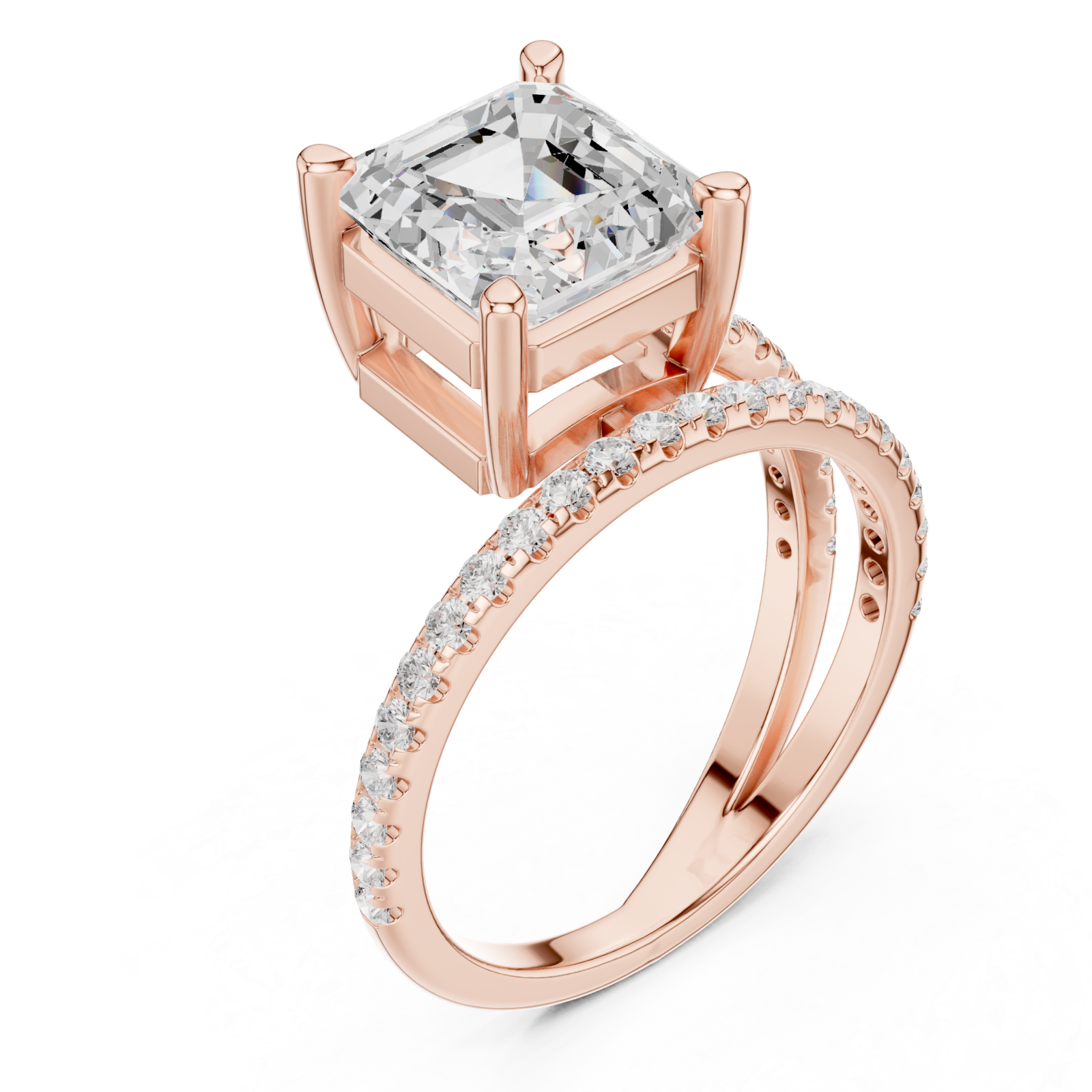  Rose Gold Celestial Allure Eternity Band Ring Right View