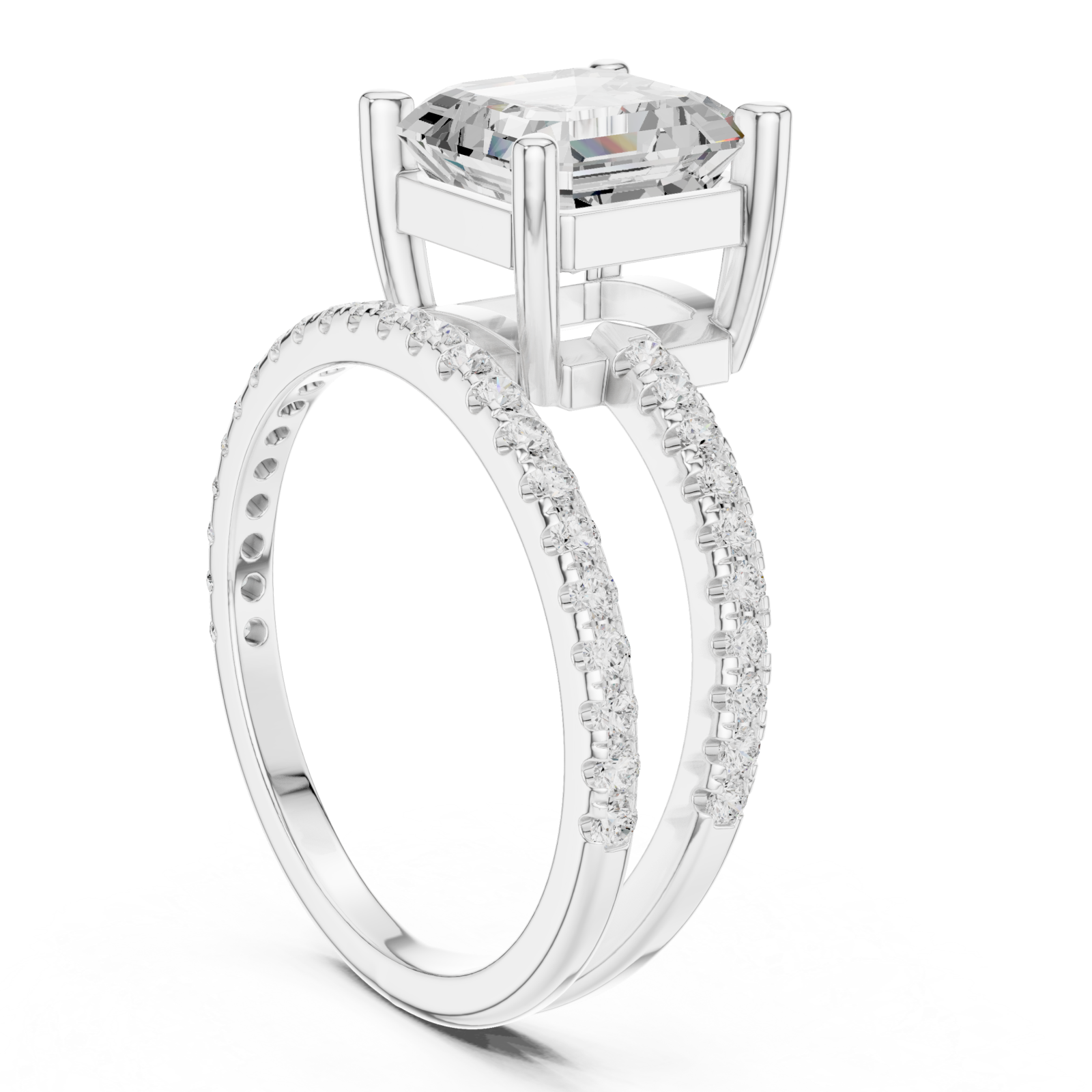  White Gold Celestial Allure Eternity Band Ring Left View