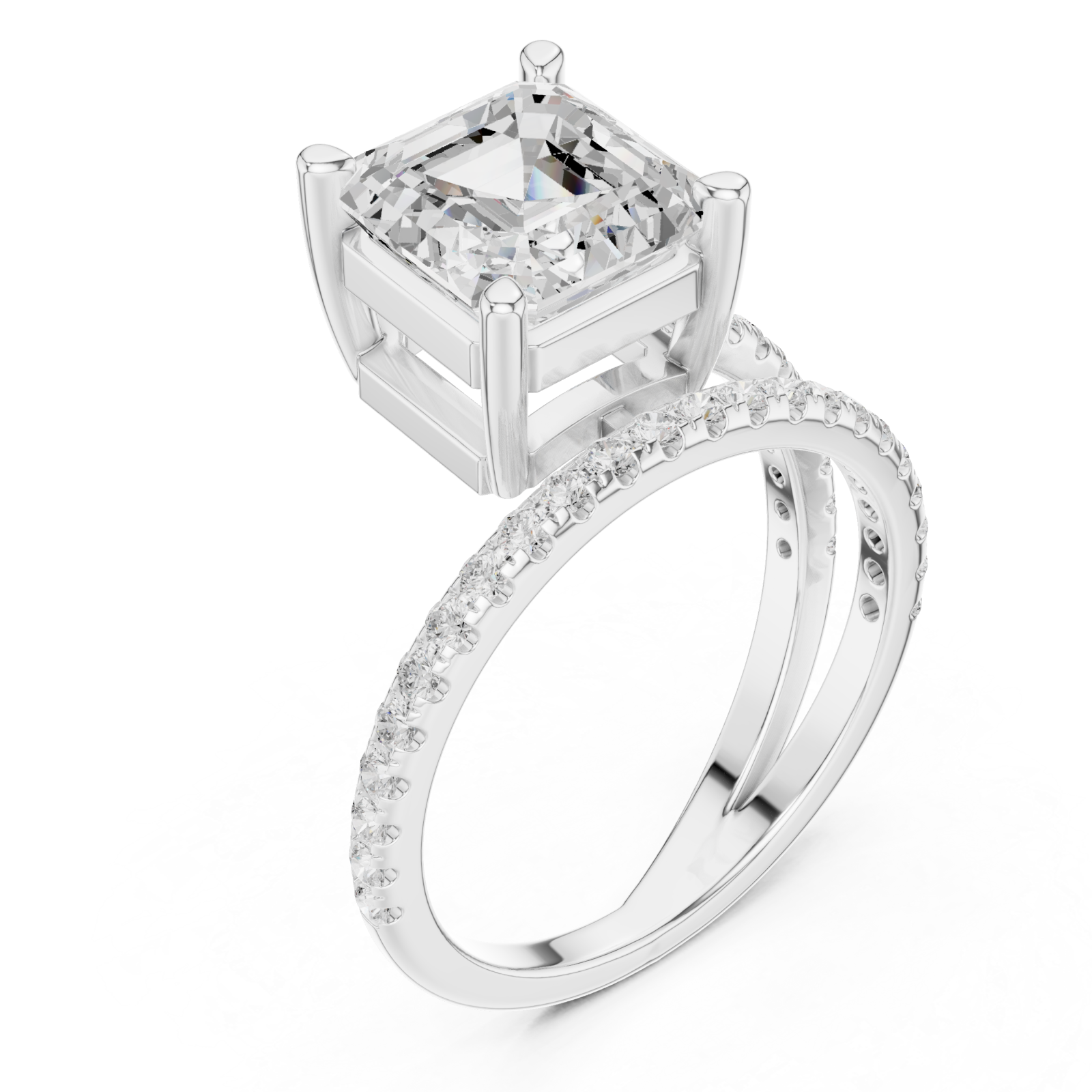  White Gold Celestial Allure Eternity Band Ring Right View