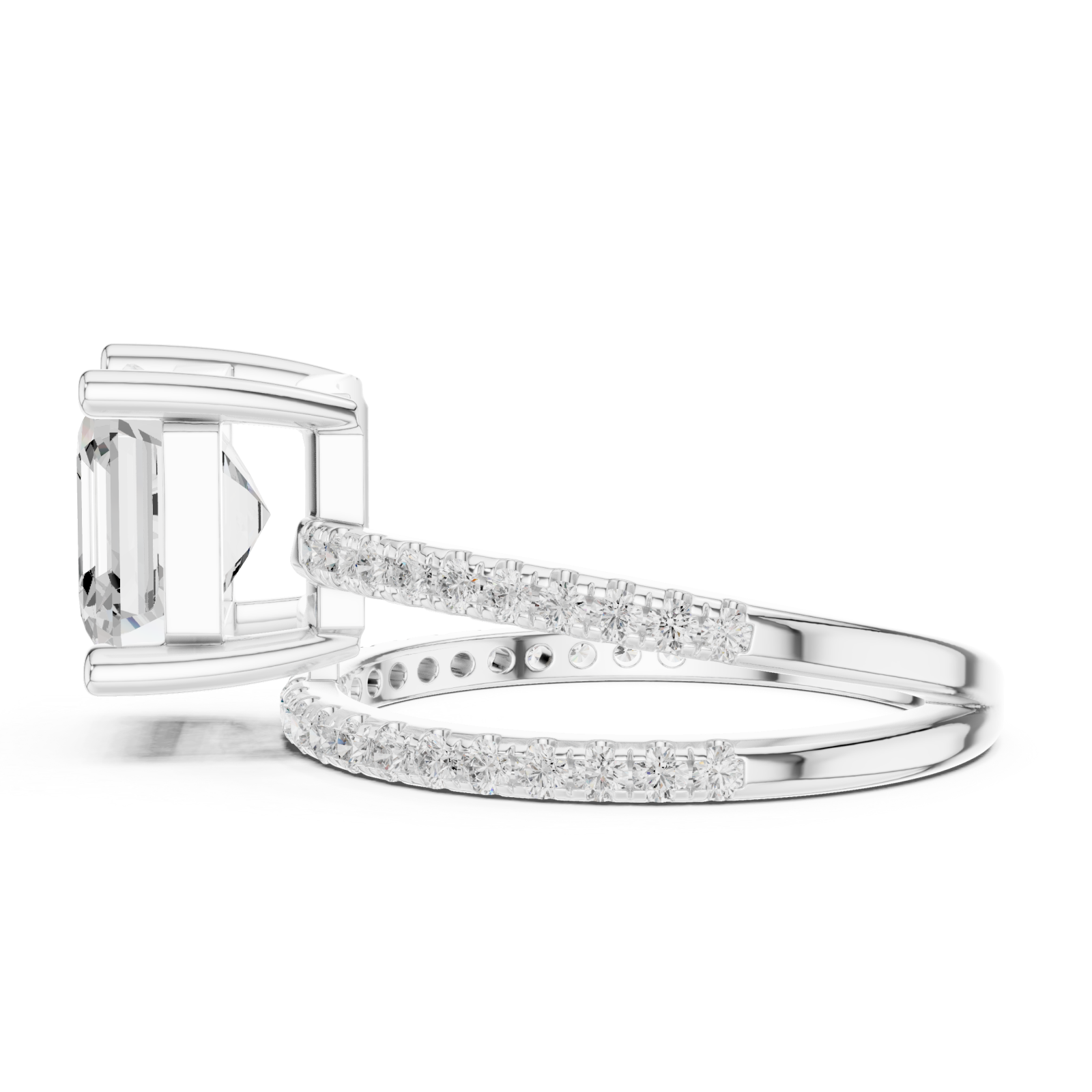  White Gold Celestial Allure Eternity Band Ring Side View