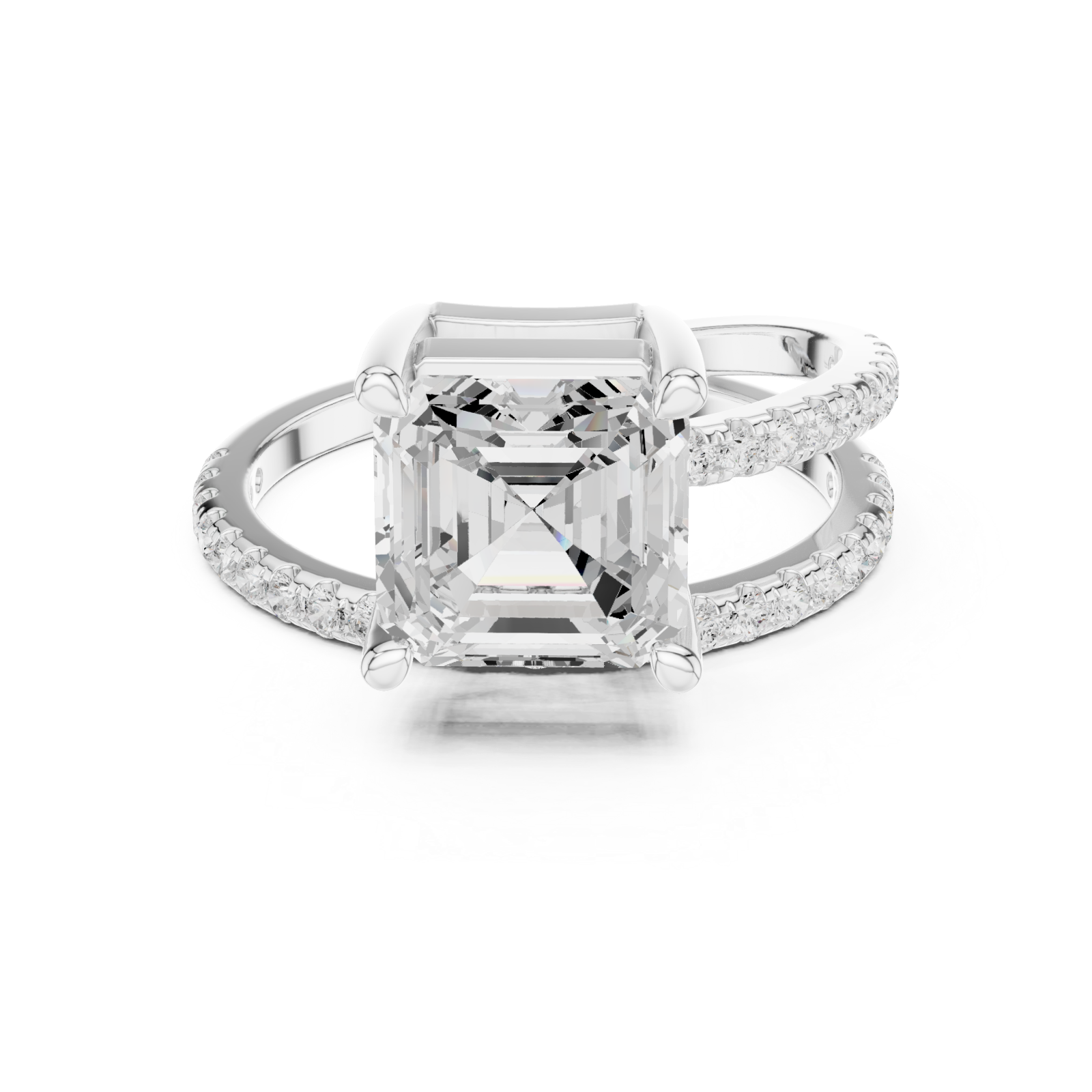  White Gold Celestial Allure Eternity Band Ring Front View