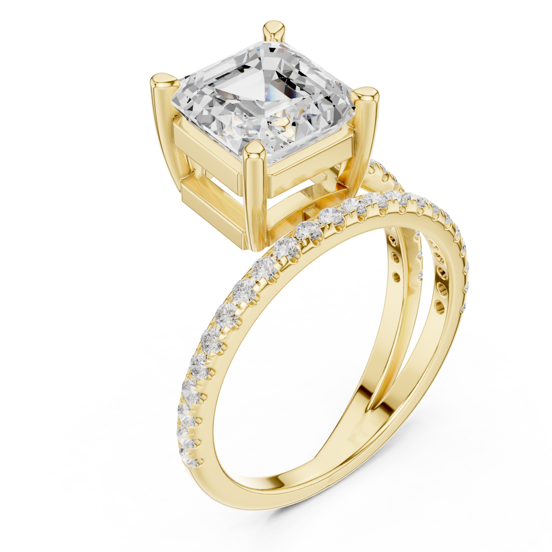 Gold Celestial Allure Eternity Band Ring Right View