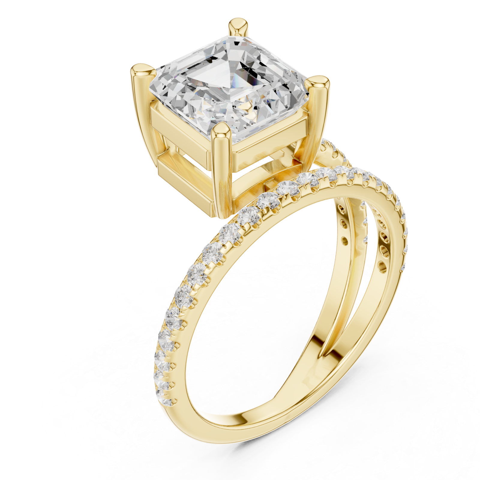 Gold Celestial Allure Eternity Band Ring Right View