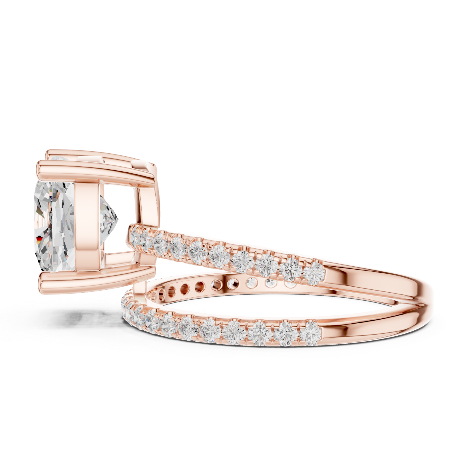  Rose Gold Twilight Grace Double Row Statement Ring Side View