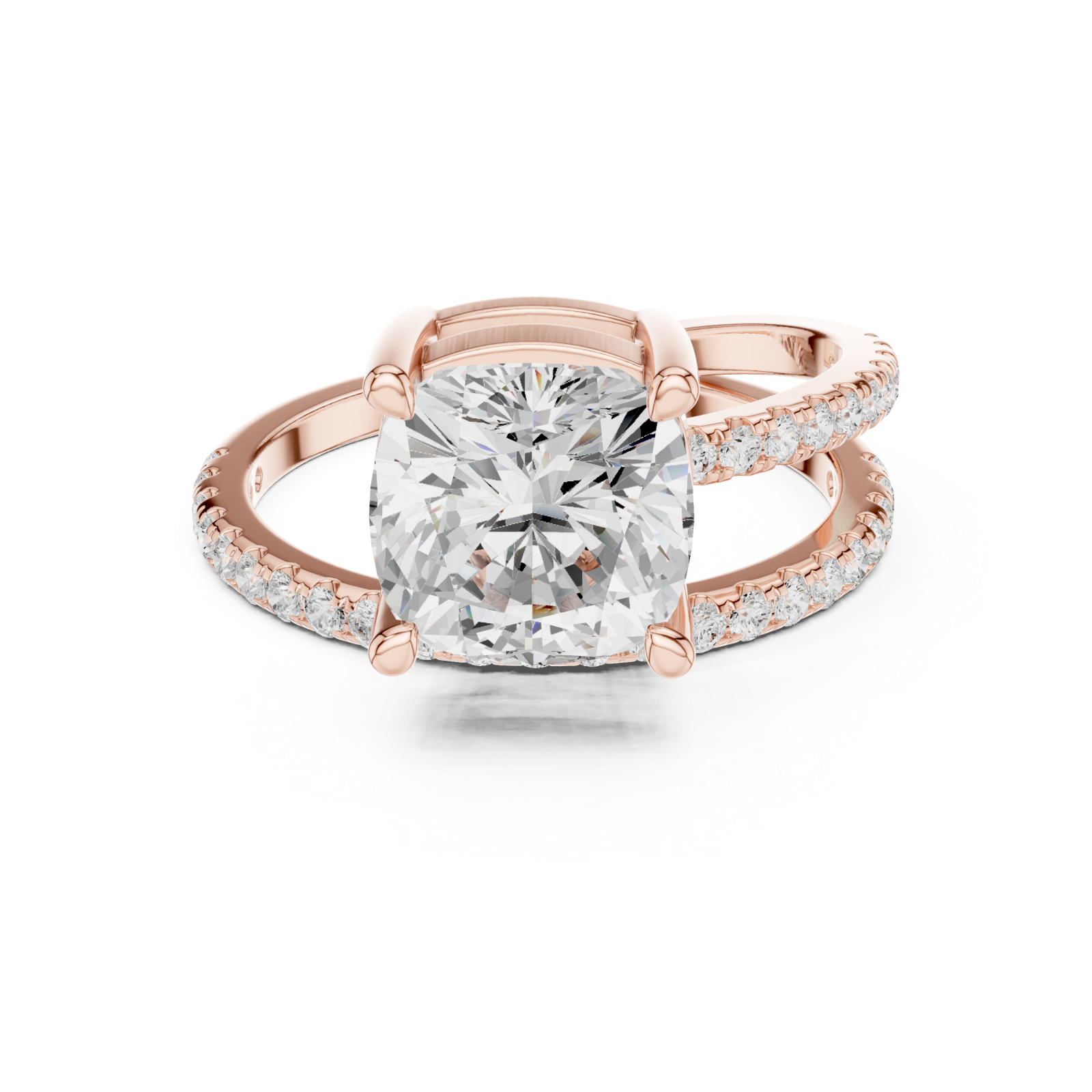  Rose Gold Twilight Grace Double Row Statement Ring Front View
