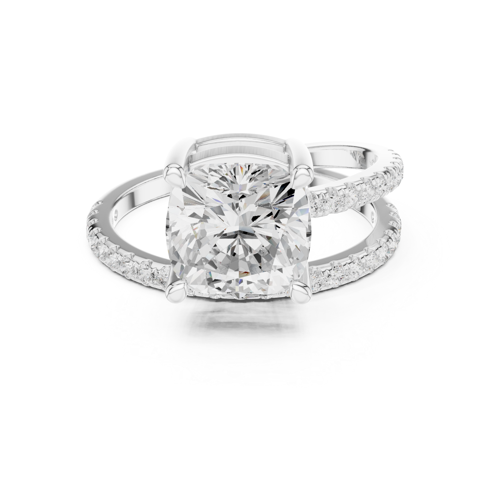  White Gold Twilight Grace Double Row Statement Ring Front View