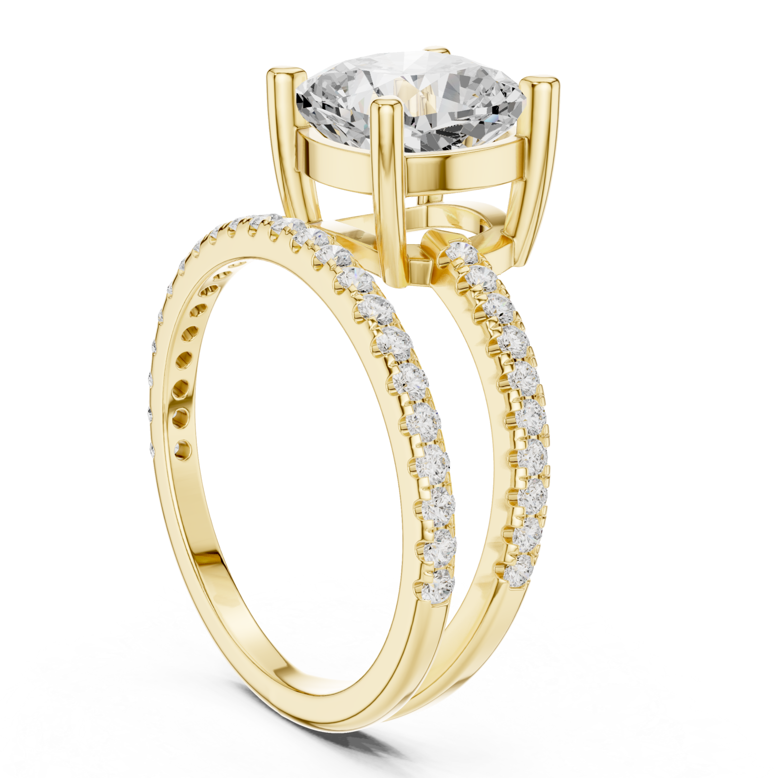  Gold Twilight Grace Double Row Statement Ring Left View