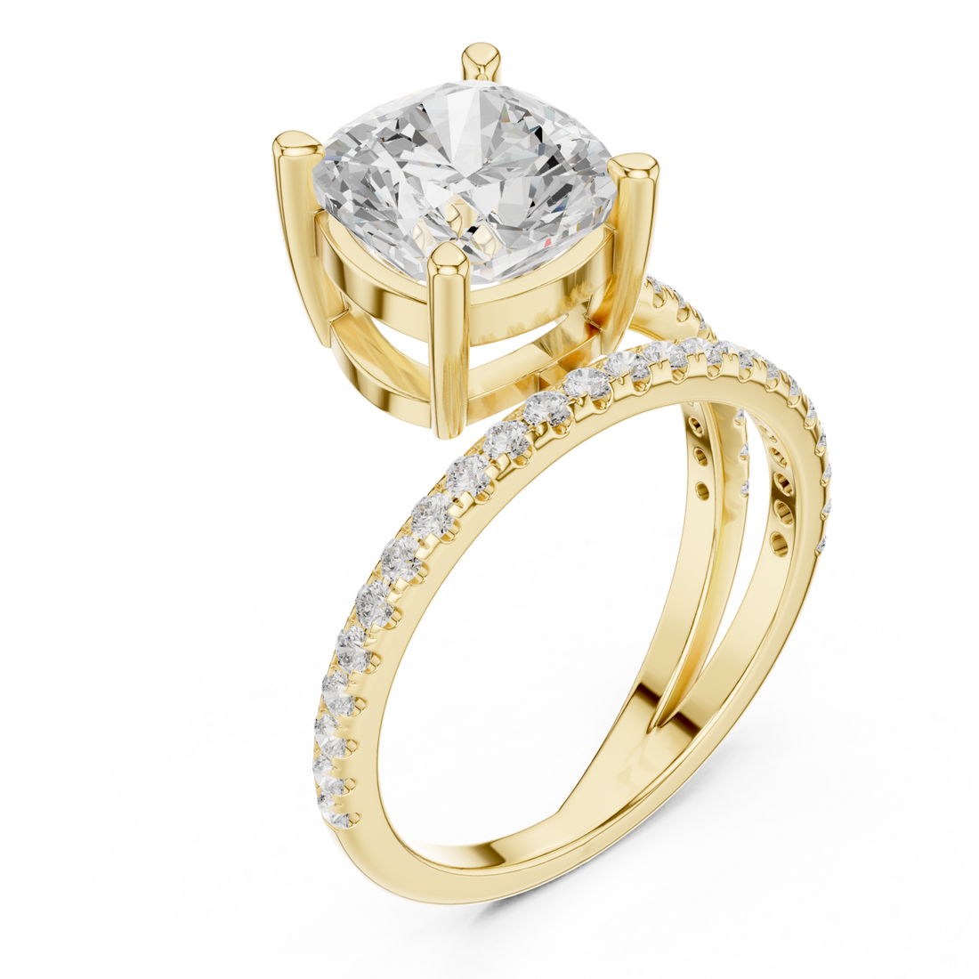Gold Twilight Grace Double Row Statement Ring Right View