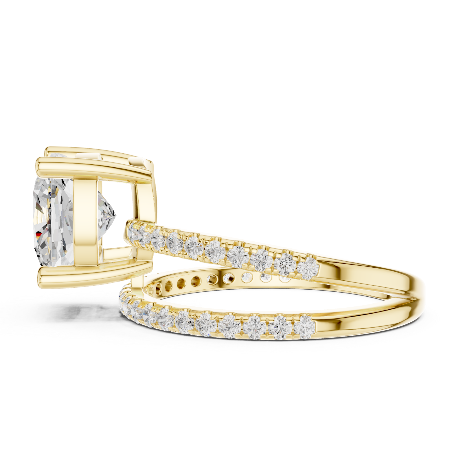  Gold Twilight Grace Double Row Statement Ring Side View